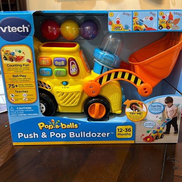 Vtech pop a ball push and pop bulldozer NIB - Picture 2 of 7
